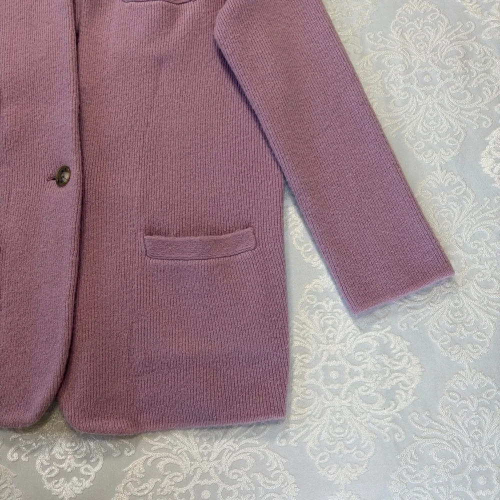 J.Crew Cocoon Merino Wool Blend Cardigan Blazer In Dried Violet Size XS